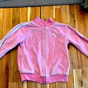 Velour pink puma jacket girls